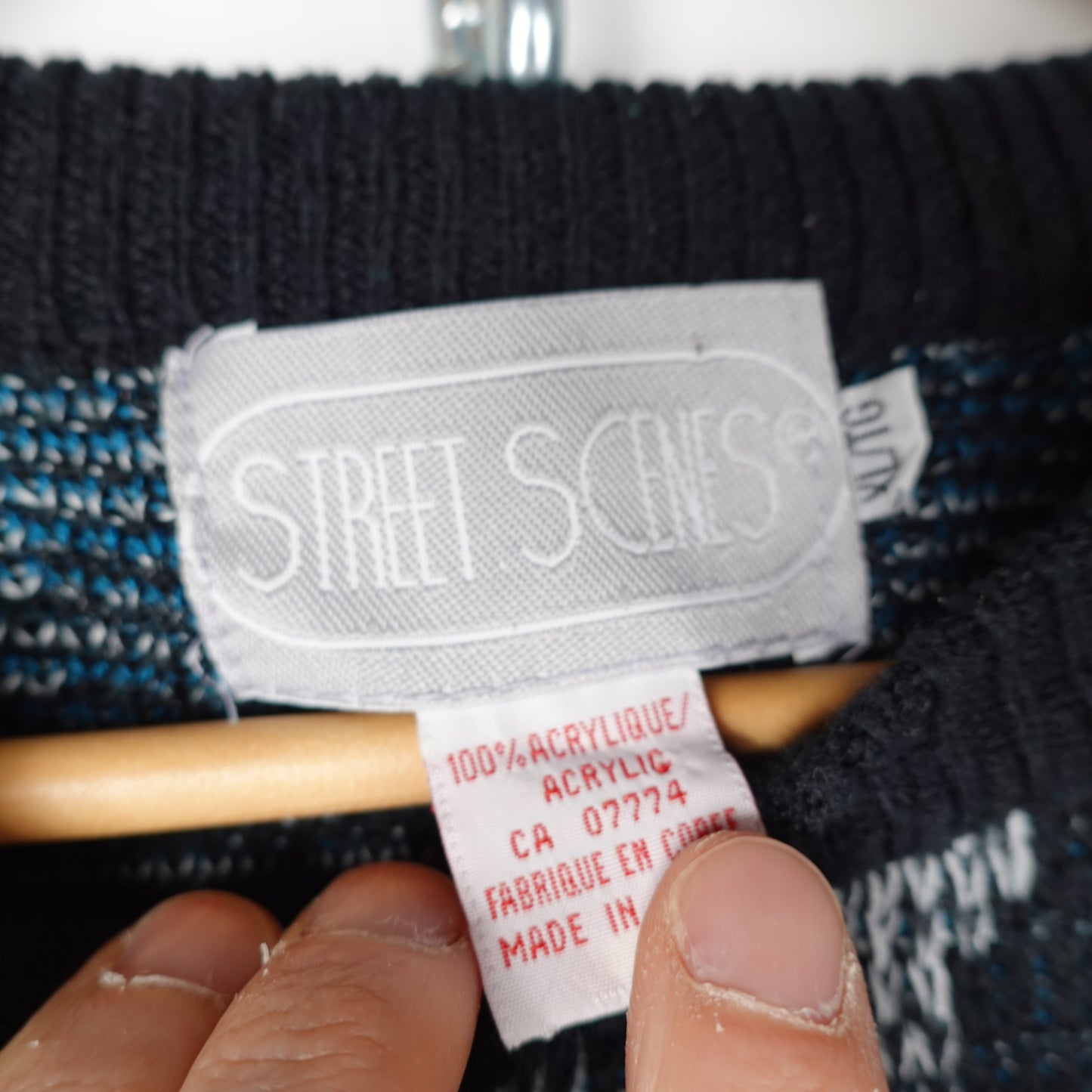 Vintage Street Scenes Knit Sweater - Size XL