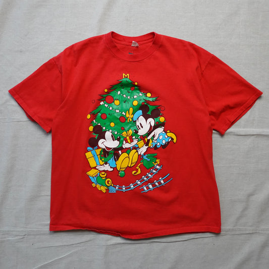 Vintage Mickey Mouse Xmas Tee - Size XL