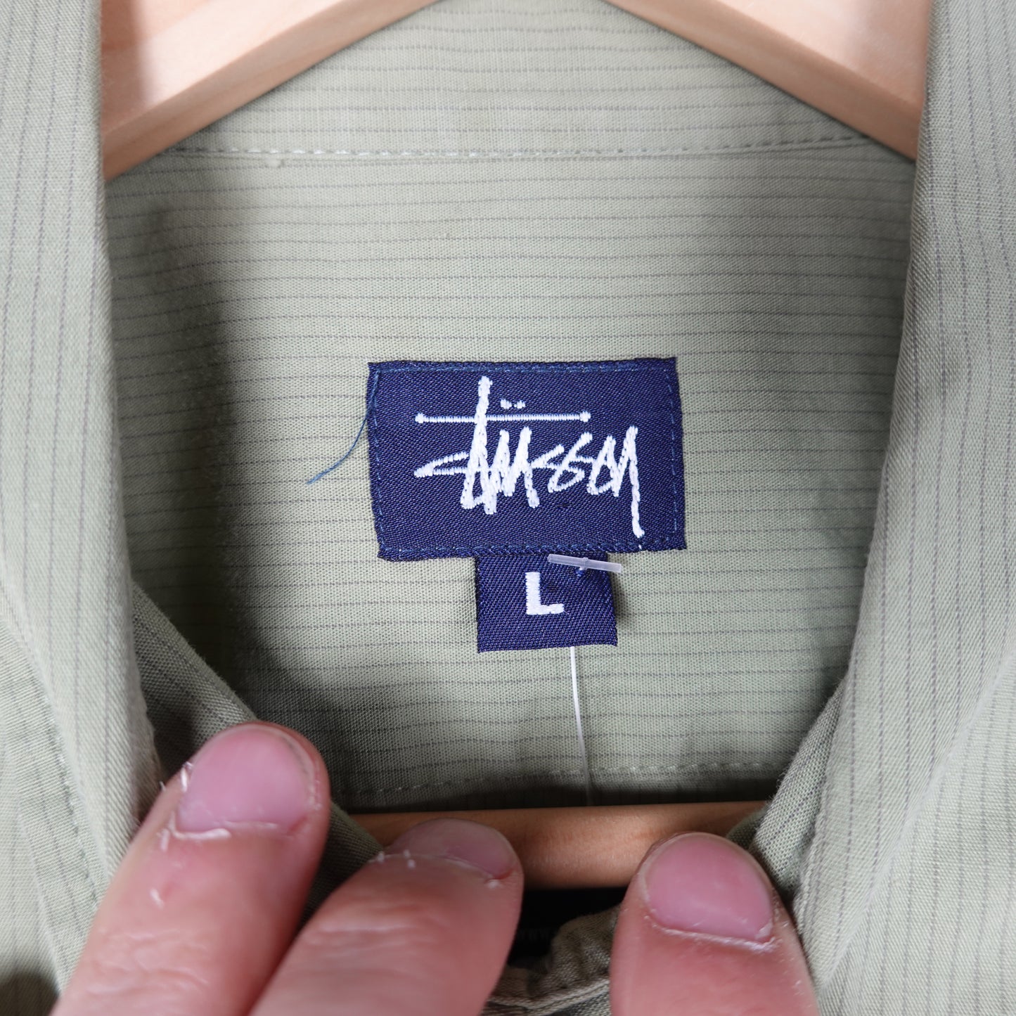 1990s Stussy Striped Button Up - Size L