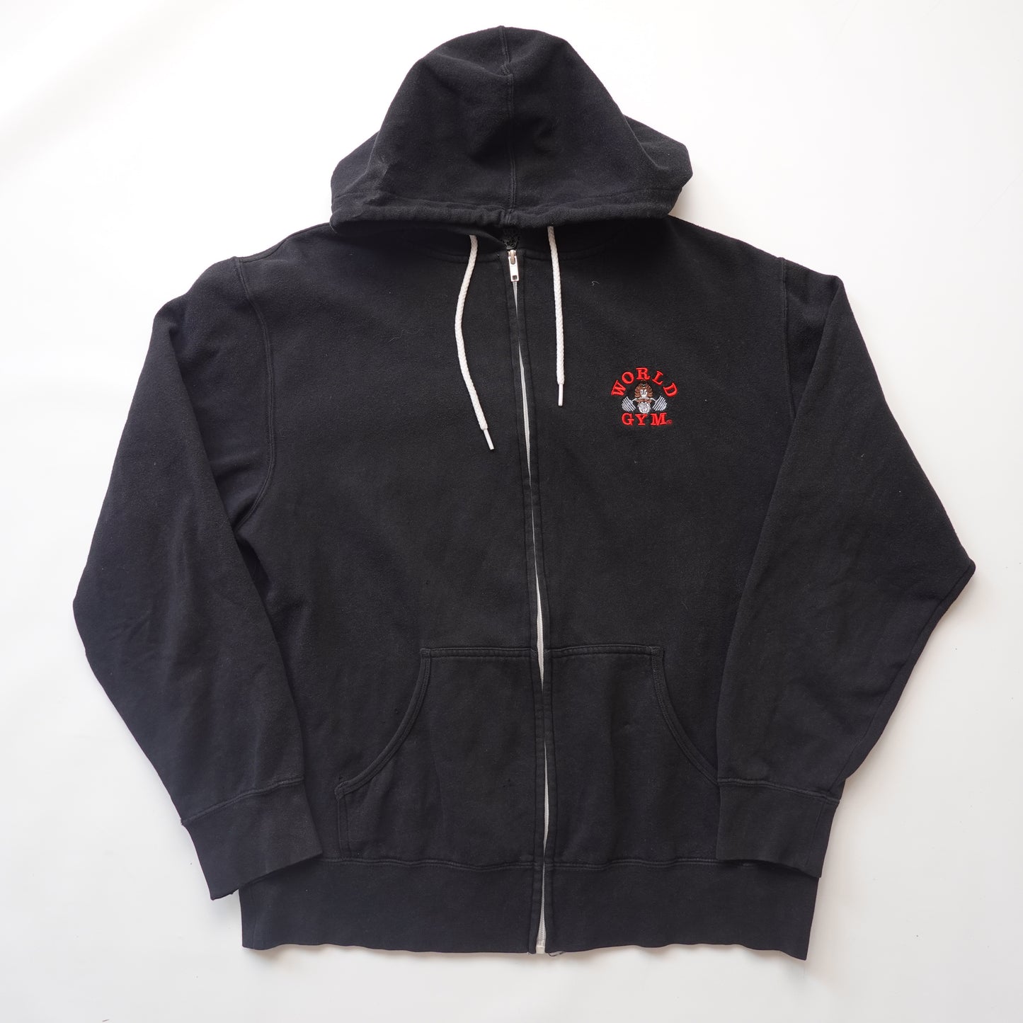 1990s World Gym Zip Up Hoody - Fits M