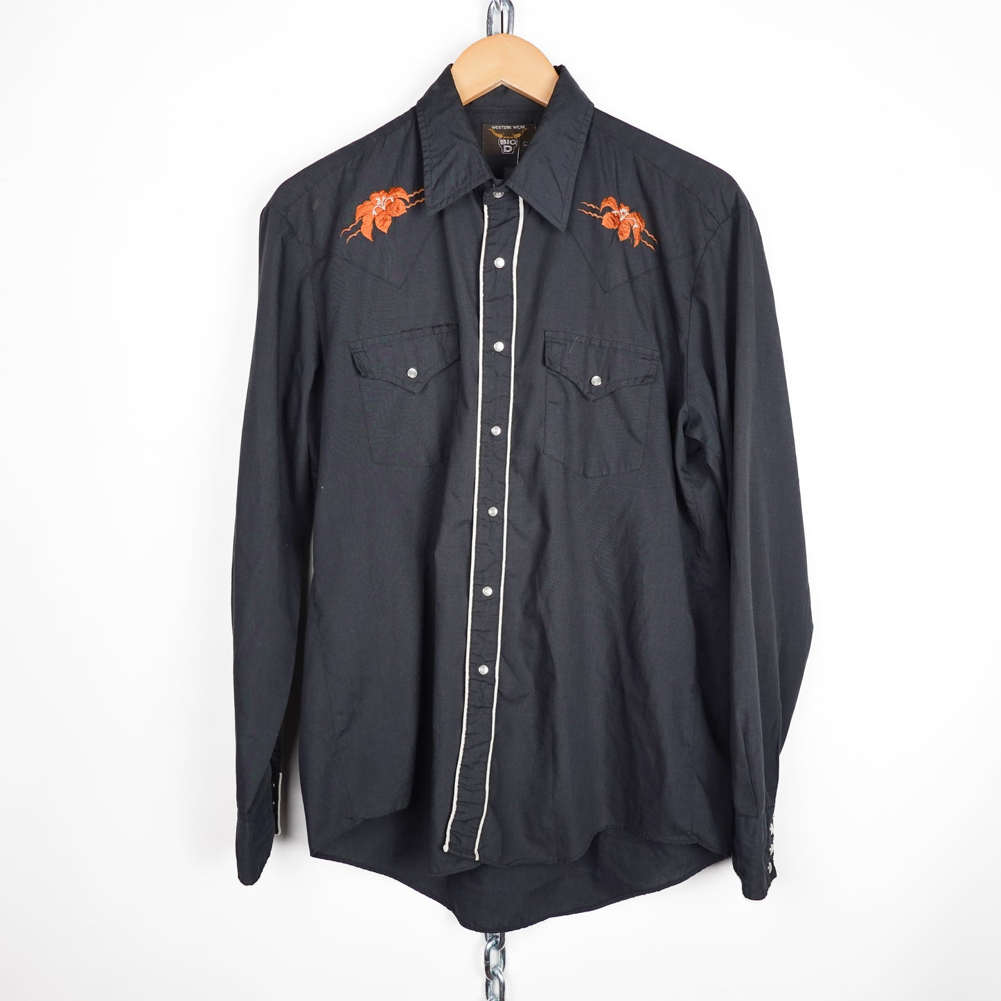 Vintage Western Wear Big D Button up - Size L Front Photo