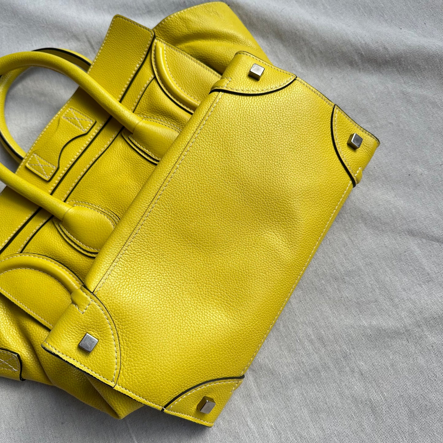 Celine Lime Green Luggage Tote