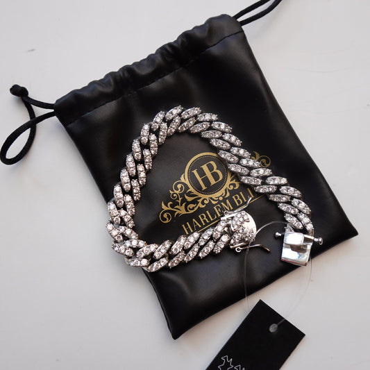 14k White Gold Plated Cuban Link Bracelet
