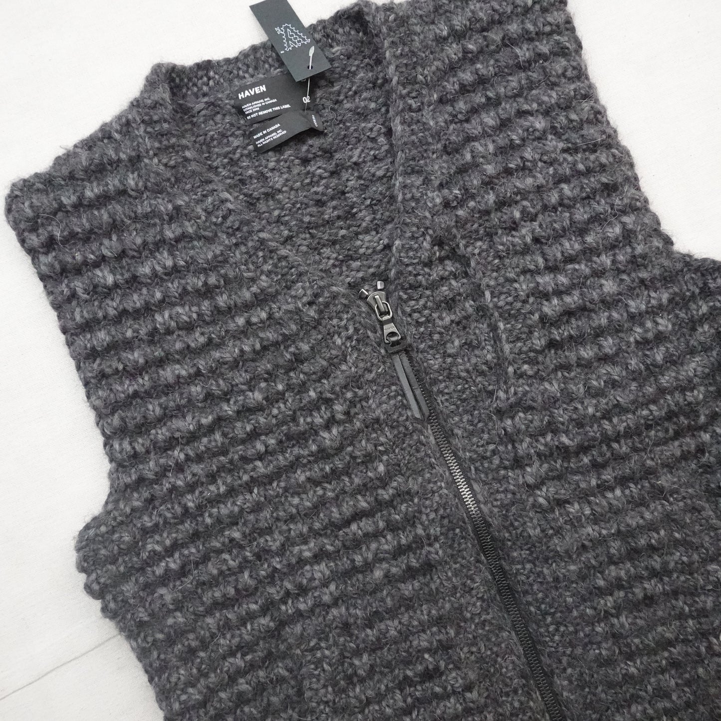 Haven Hand Knitted  Canadian  Wool Vest - Size M