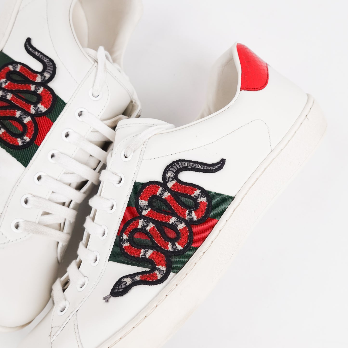 Gucci Ace Embroidered Snake Shoes - Size 10