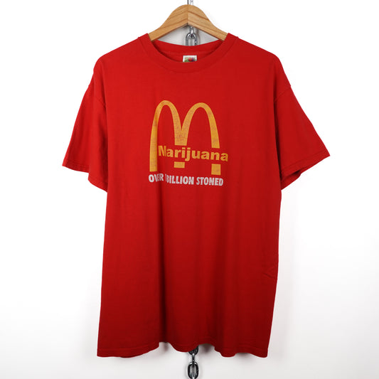 1990s Mcdonald's Marijuana Rip Tee - Size XL