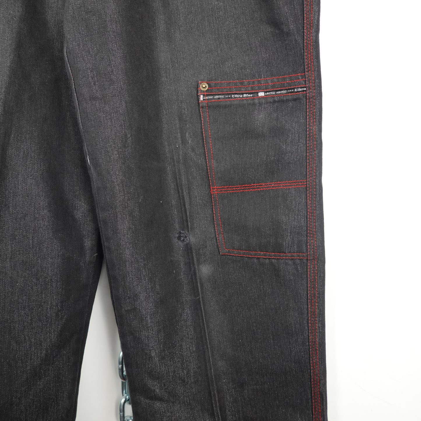 Arctic Red/Black Contrast Denim Pants - Size 36