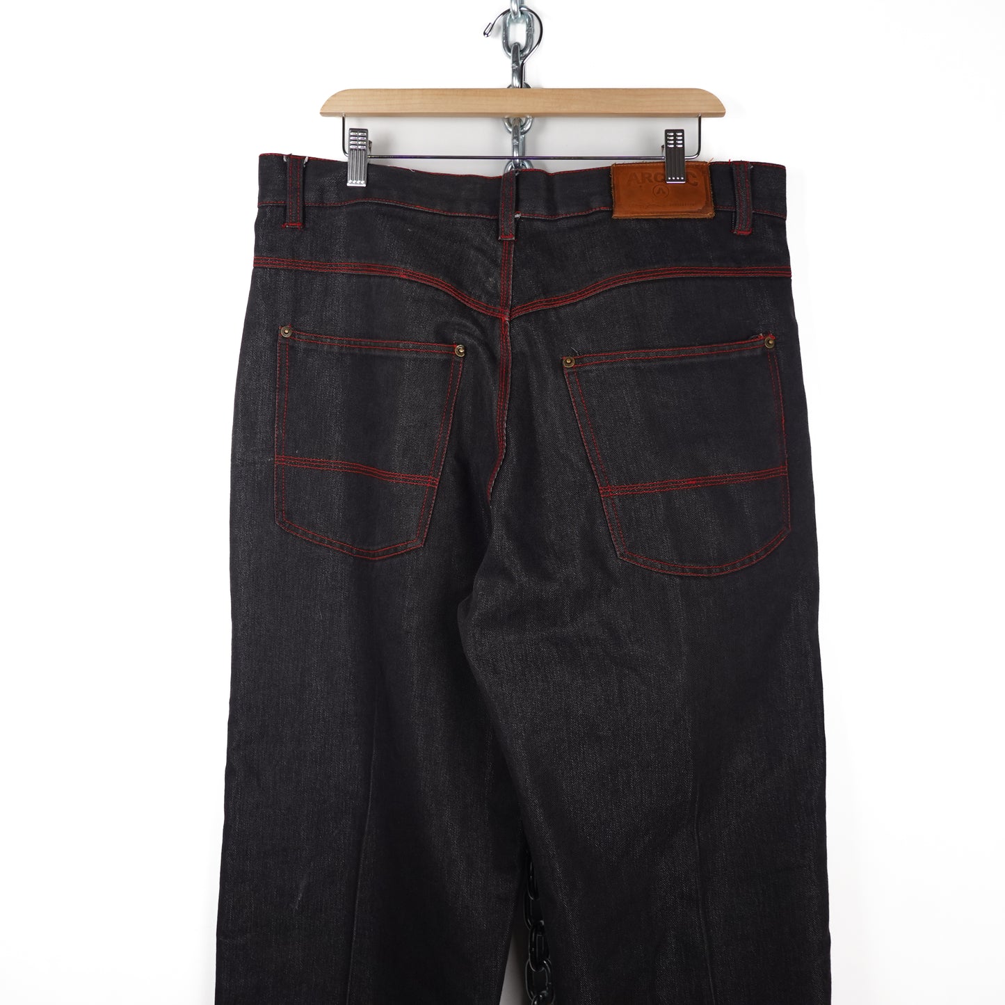 Arctic Red/Black Contrast Denim Pants - Size 36