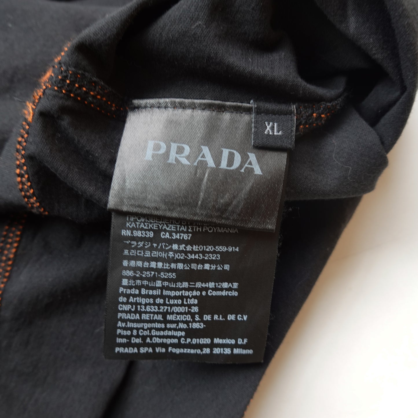 Prada Contrast Stitch Pocket Tee - Size L