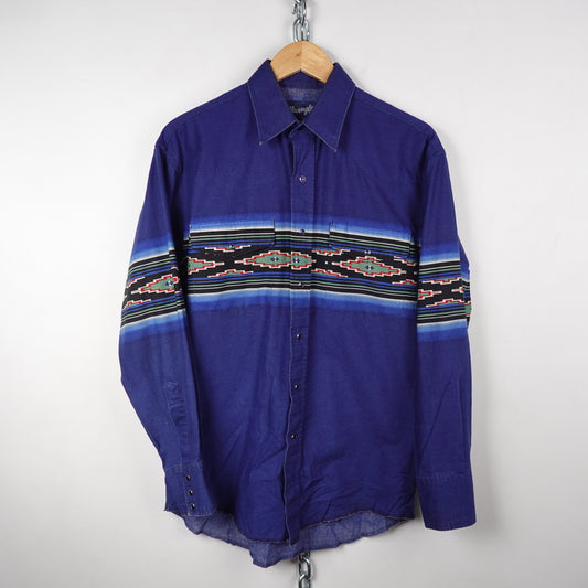 Vintage Wrangler Western Perl Snap Button up - Size L
