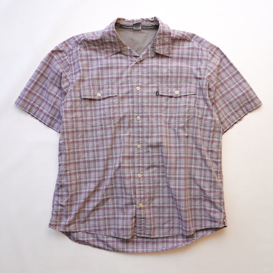 Y2K Old Navy Plaid SS Button Up - Size XL