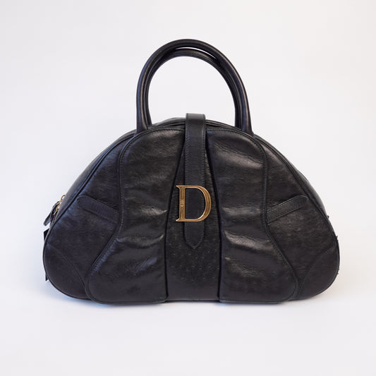 Dior Double Saddle Ostrich Leather Bag