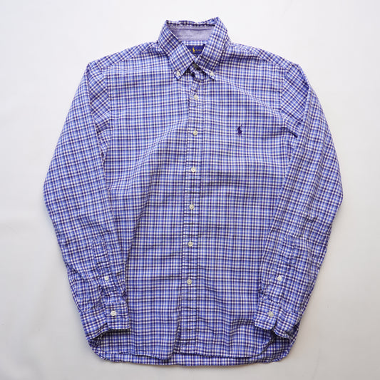 Polo RL Blue Plaid Button Up - Size M