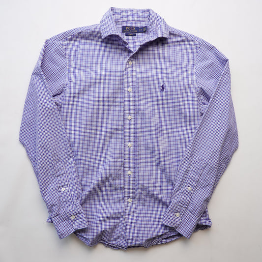 Polo RL Blue Plaid Slim Fit Button Up - Size M
