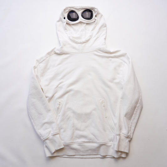 CP Company White Goggle Hoodie - Size M