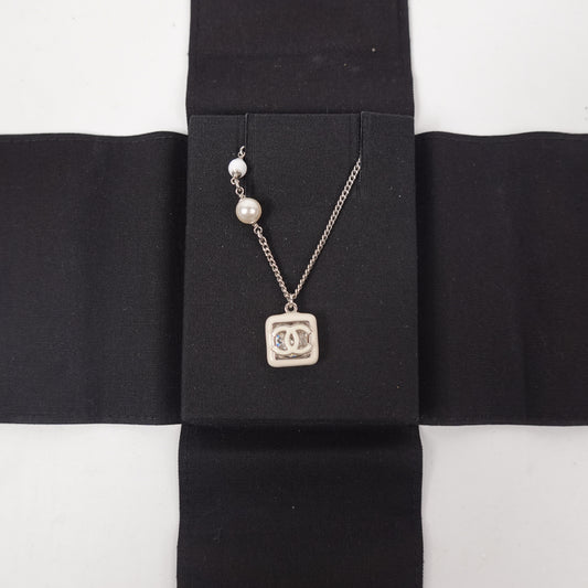 Chanel CC Enamel Rhinestone Necklace