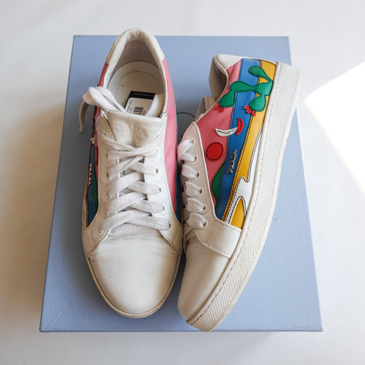 Prada Cactus Saffiano Low Top Sneaker - Size 38