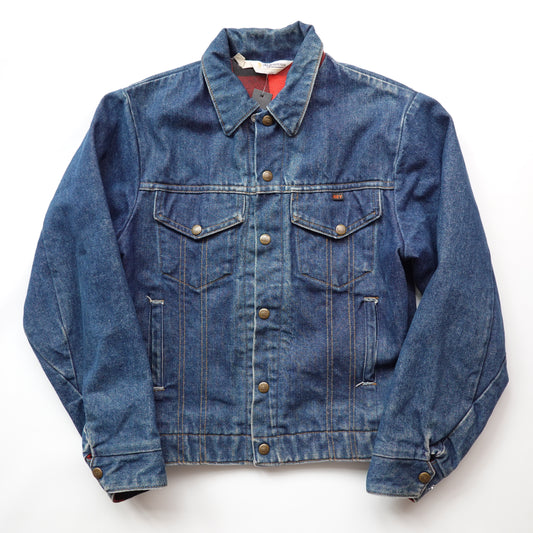 Vintage Key Flannel Lined Denim Jacket - Size XS