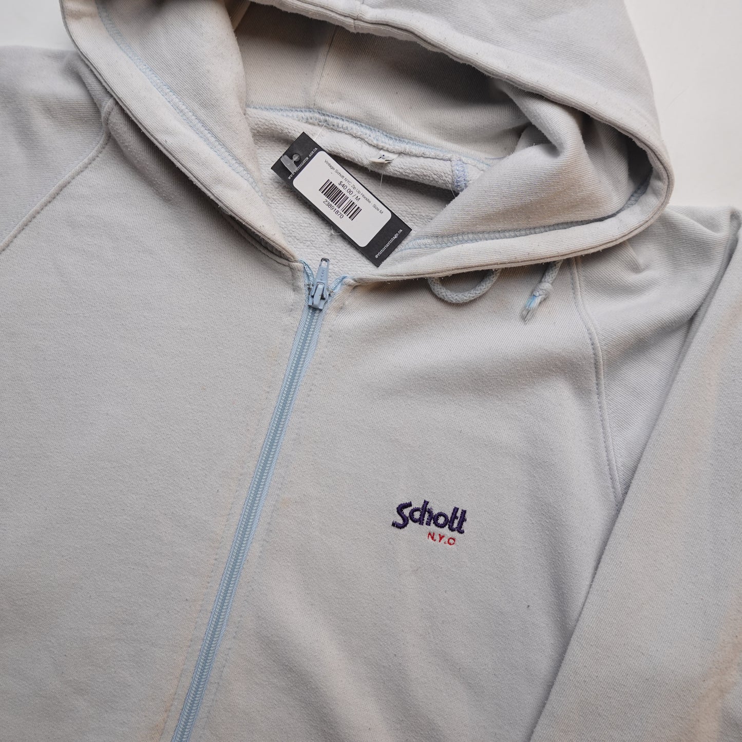 Vintage Schott NYC Zip Up Hoodie - Size M