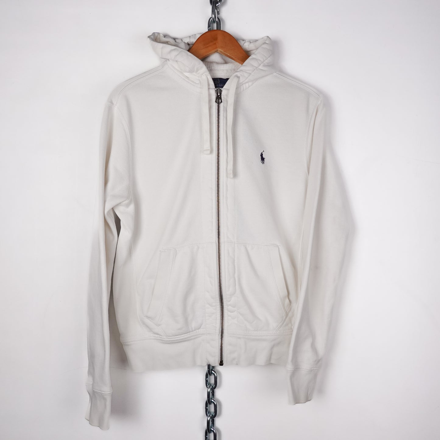 Polo RL White Zip Hoodie - Size S