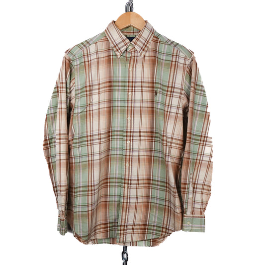 Polo RL Brown & Green Button up - Size M