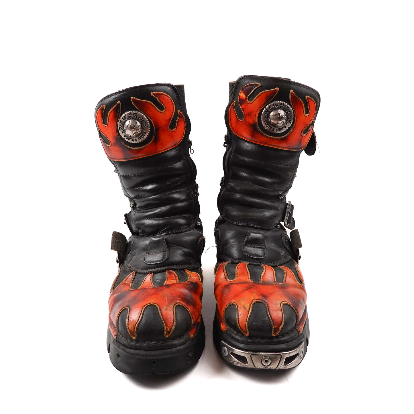 Y2K Newrock Flame Boots - Size 44