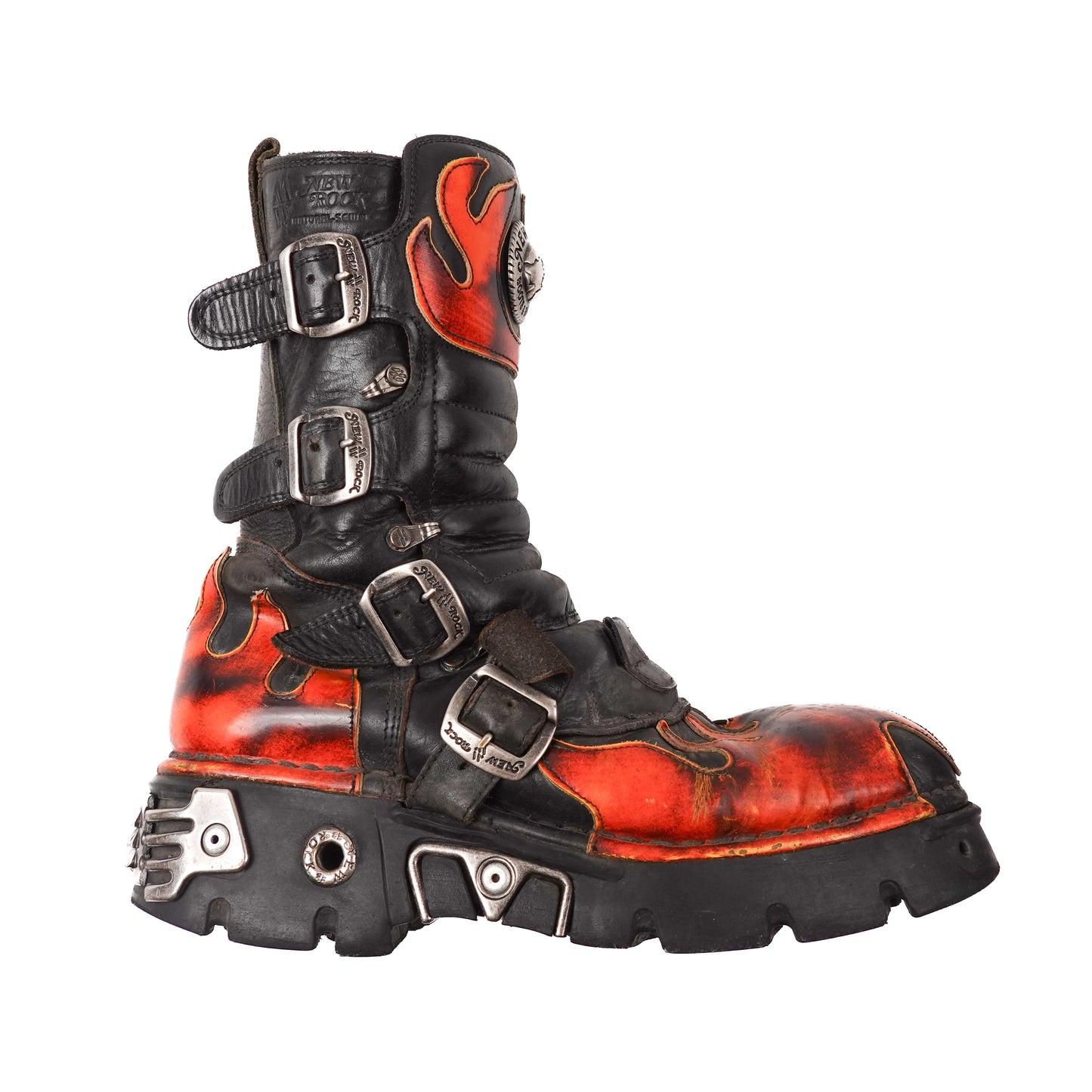 Y2K Newrock Flame Boots - Size 44