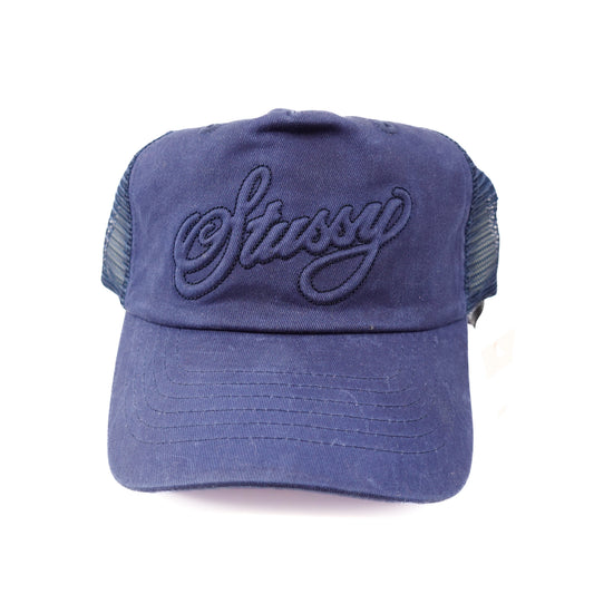 Stussy Cursive Canvas Navy Hat