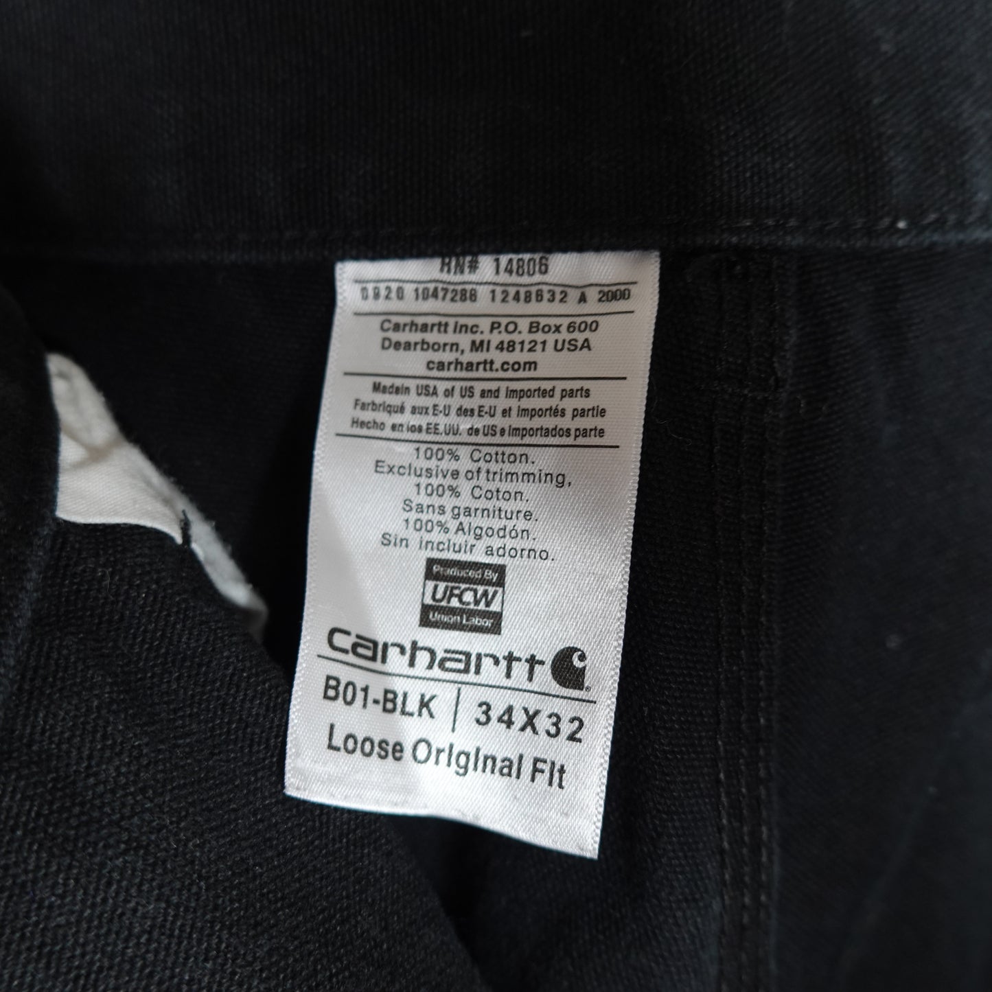 Carhartt Black Double Knees - Size 34