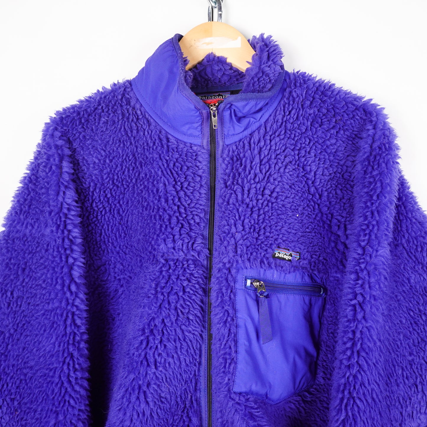 1990s Patagonia Cobalt Deep Pile Fleece - Size L