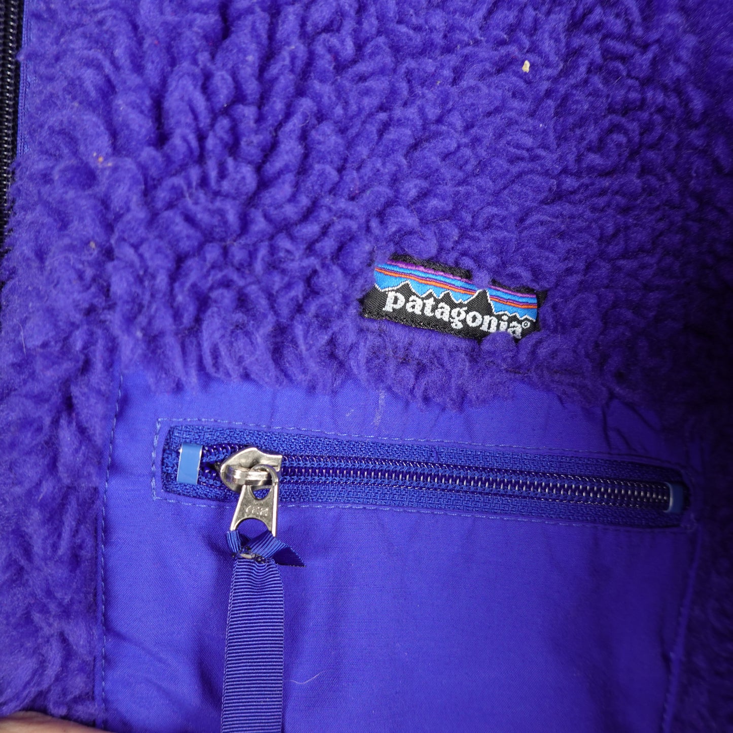 1990s Patagonia Cobalt Deep Pile Fleece - Size L