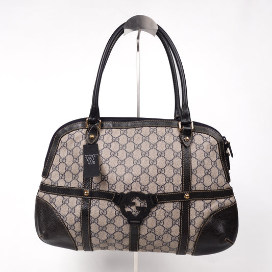 Gucci GG Canvas/Leather Reins Web Bag