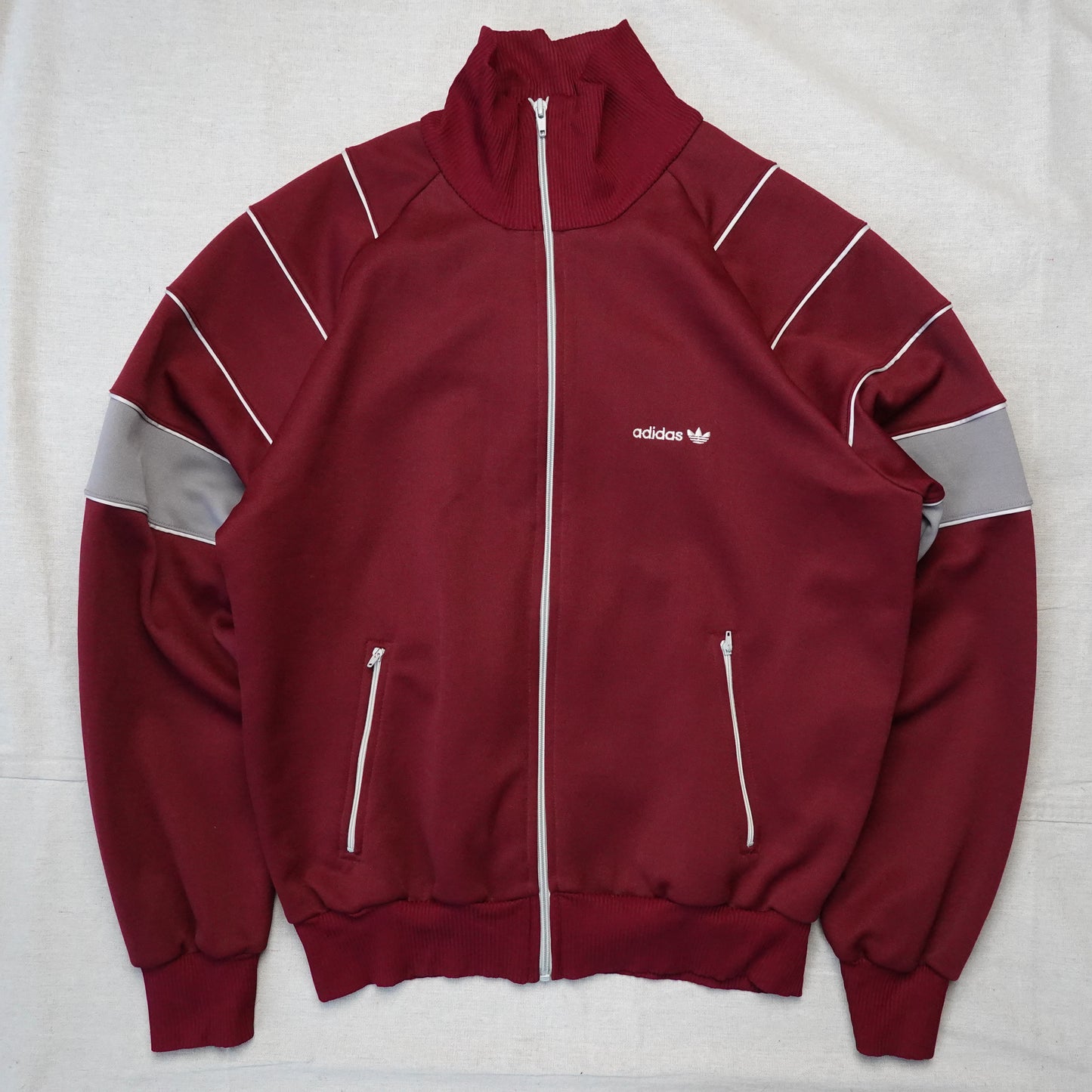 1970s Adidas Track Top Burgundy - Fits S/M