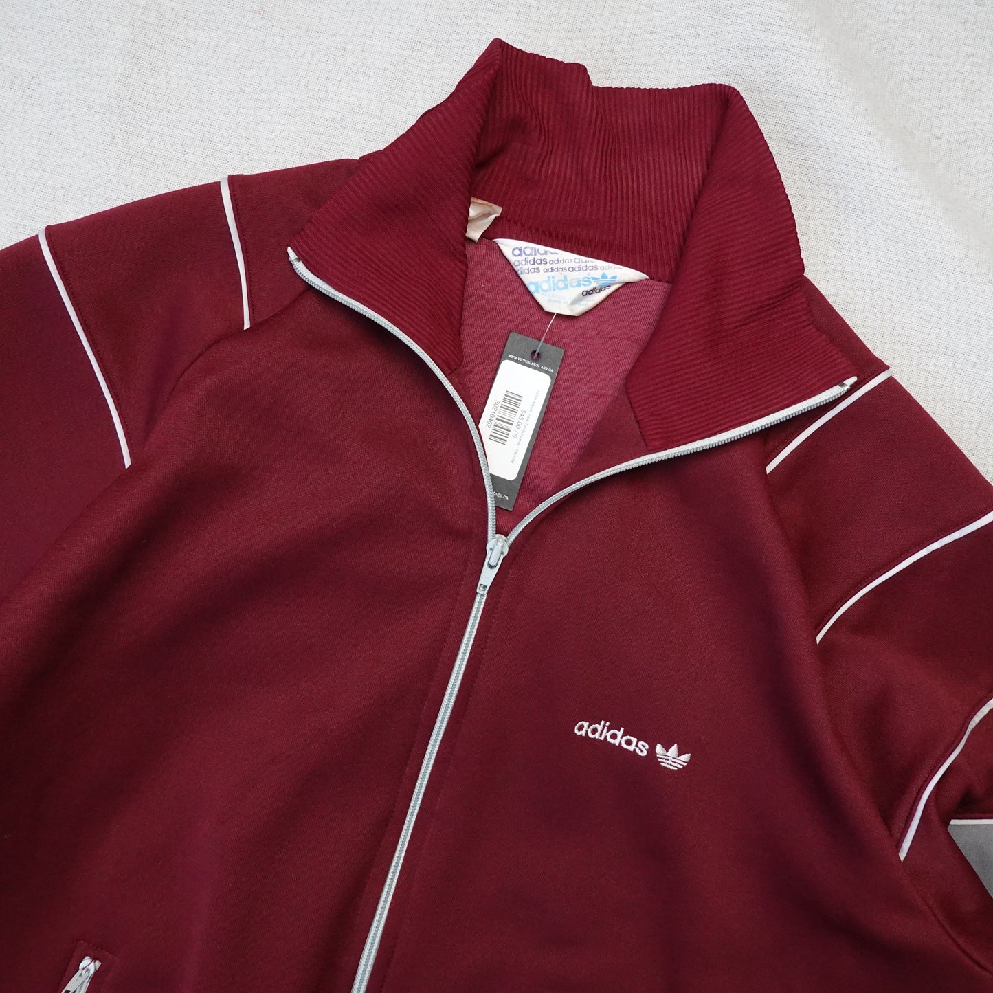 1970s Adidas Track Top Burgundy - Fits S/M