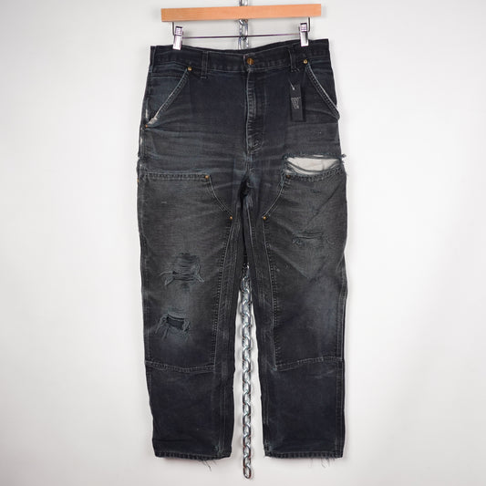 Carhartt Distressed Black Doubles - Size 32