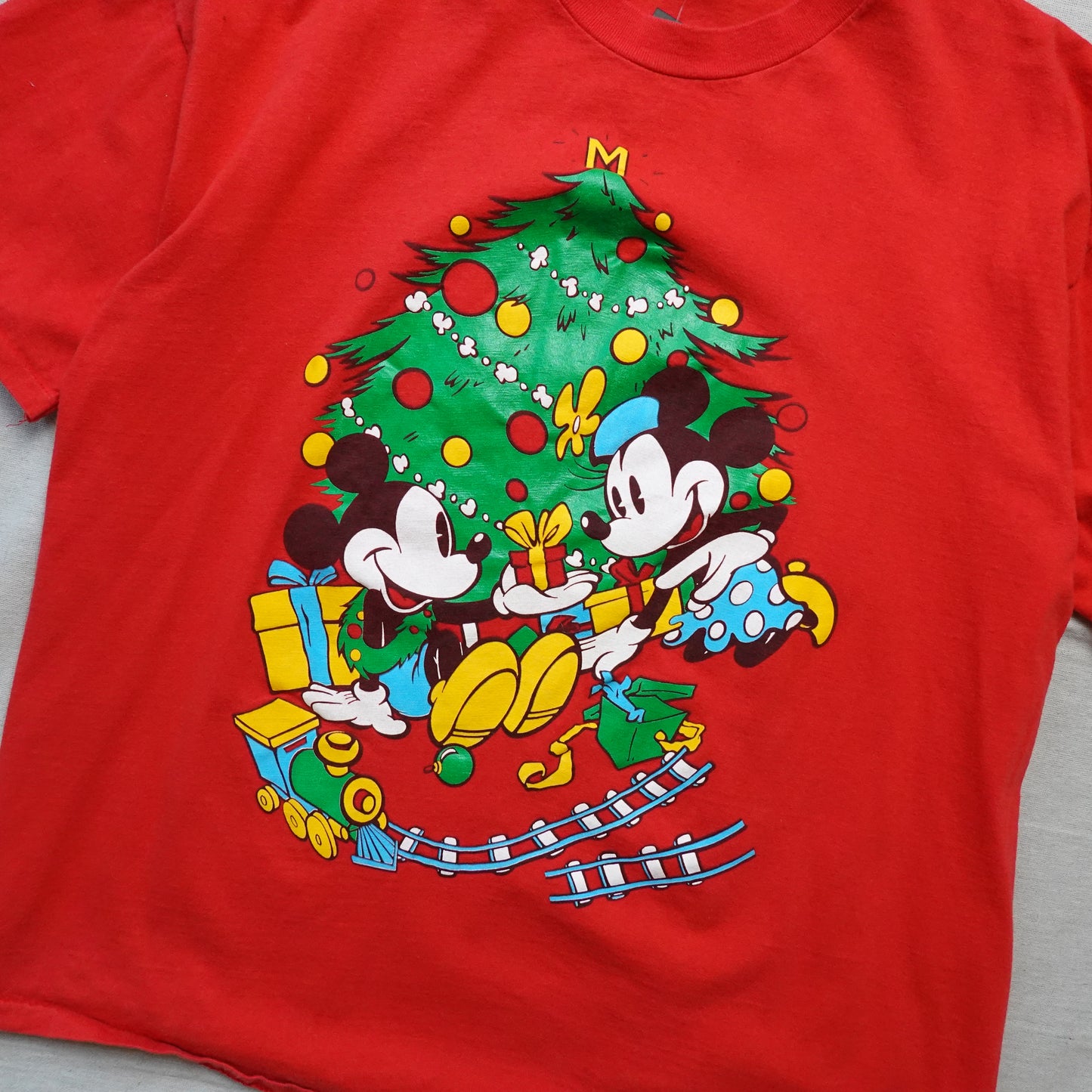 Vintage Mickey Mouse Xmas Tee - Size XL