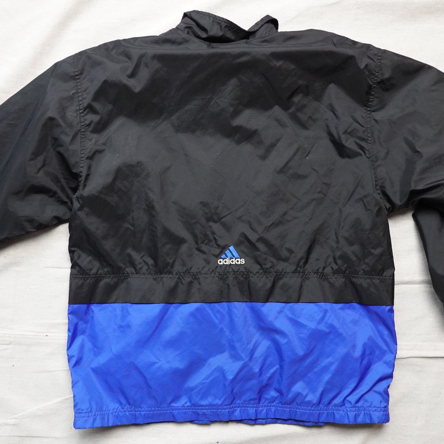 1990s Adidas Blue/Black Windbreaker - Size M