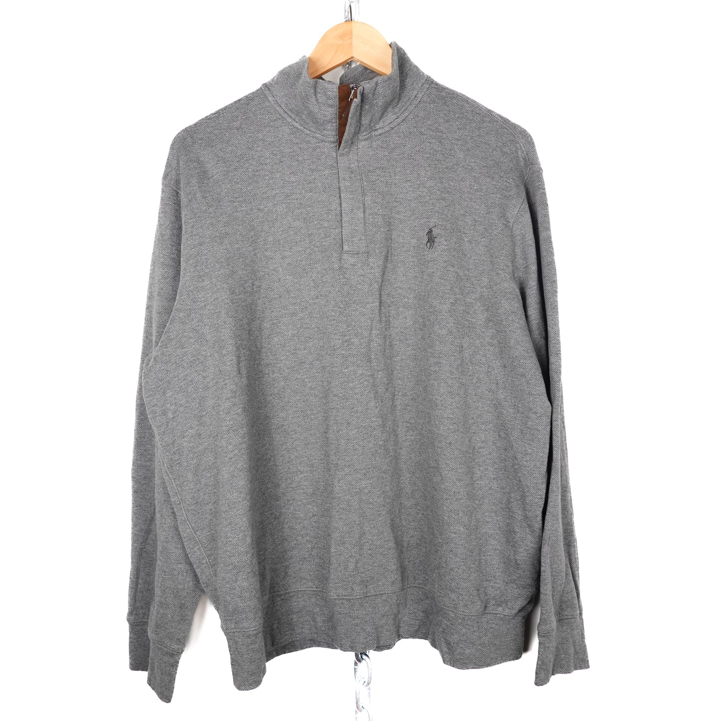 Polo RL Dark Grey 1/4 Zip Sweater - Size XL