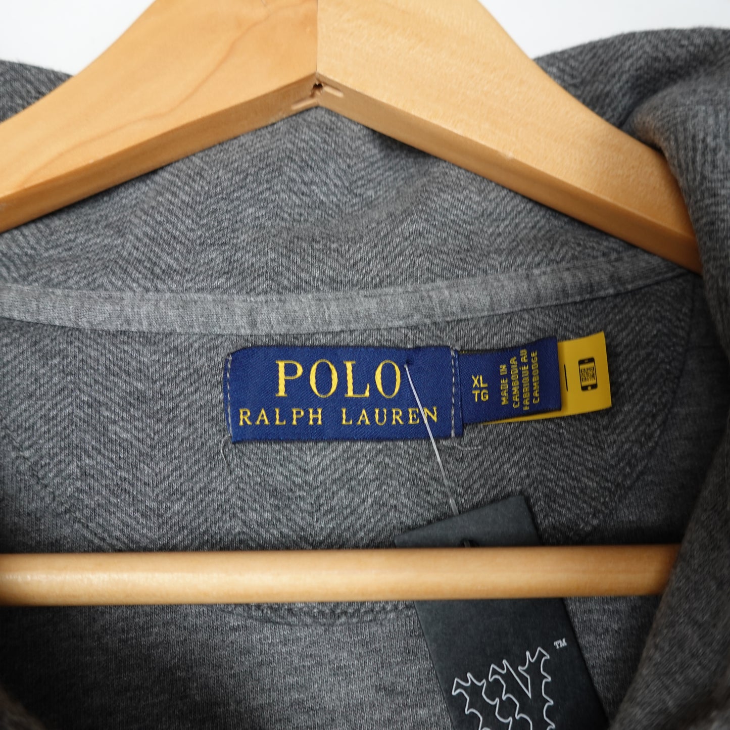 Polo RL Dark Grey 1/4 Zip Sweater - Size XL
