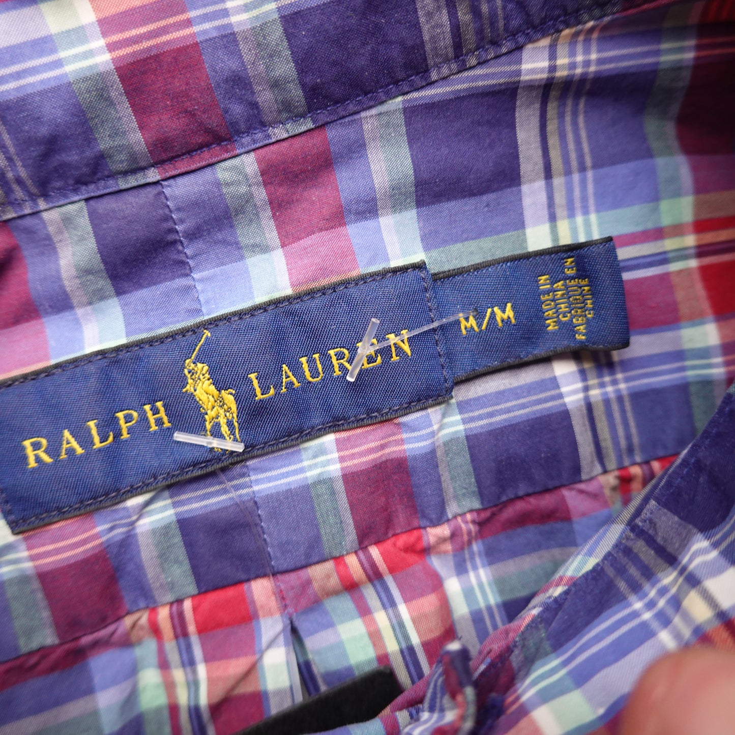 Polo RL Red/Blue Plaid Button Up - Size M