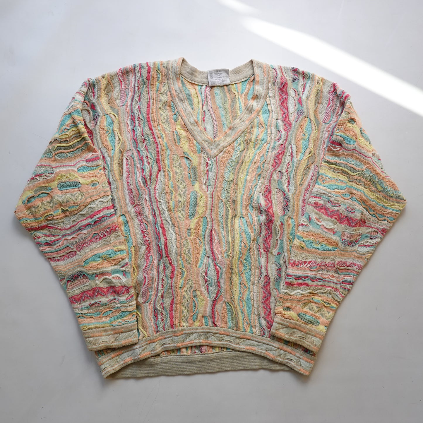 Vintage Coogi 3D Knit V-Neck Sweater - Size XL