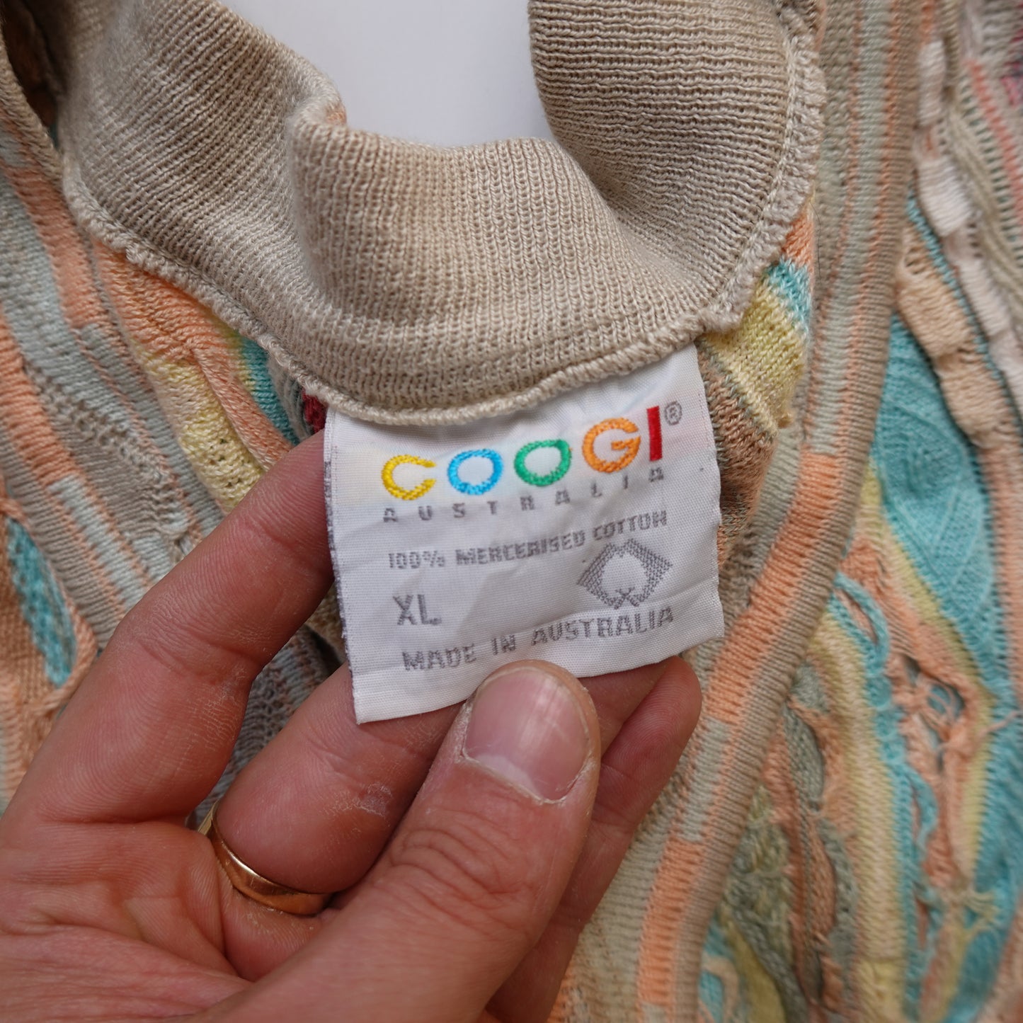 Vintage Coogi 3D Knit V-Neck Sweater - Size XL