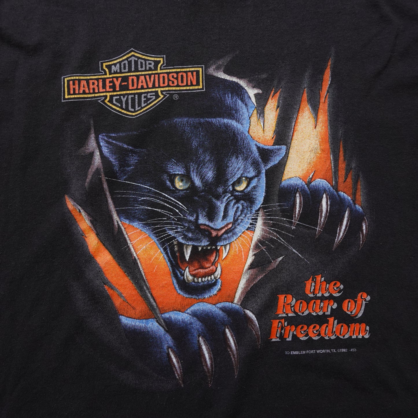 1992 3D Emblem Harley Roar of Freedom Tee - Size XL