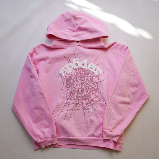 Sp5der OG Web Hoodie Pink - Size XL