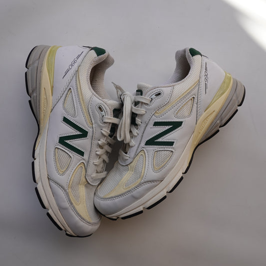 New Balance 990v4 MiUSA White Green - Size 10.5