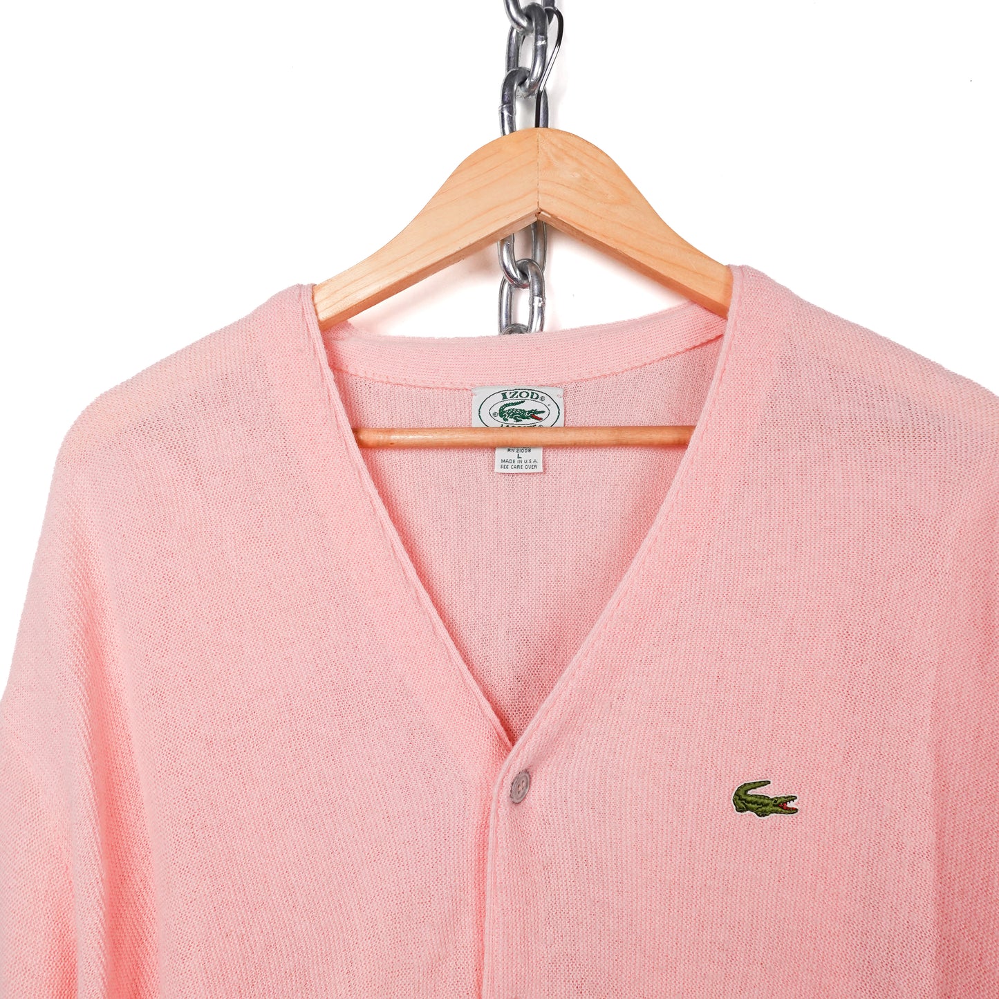 Vintage Lacoste Pink Cardigan - Size L