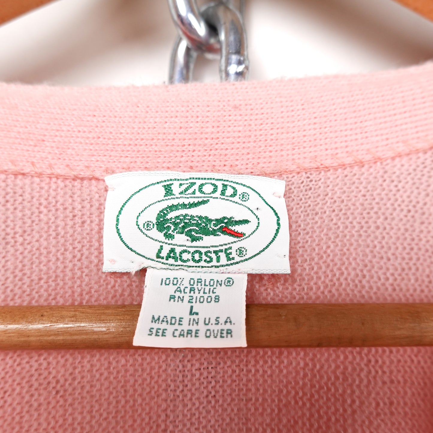 Vintage Lacoste Pink Cardigan - Size L