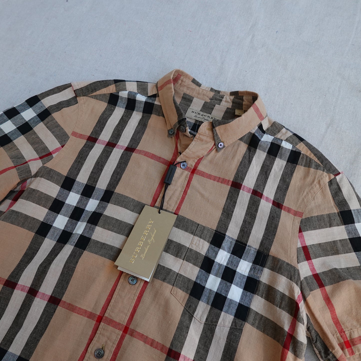 Burberry Nova Check Linen Shirt - Size M