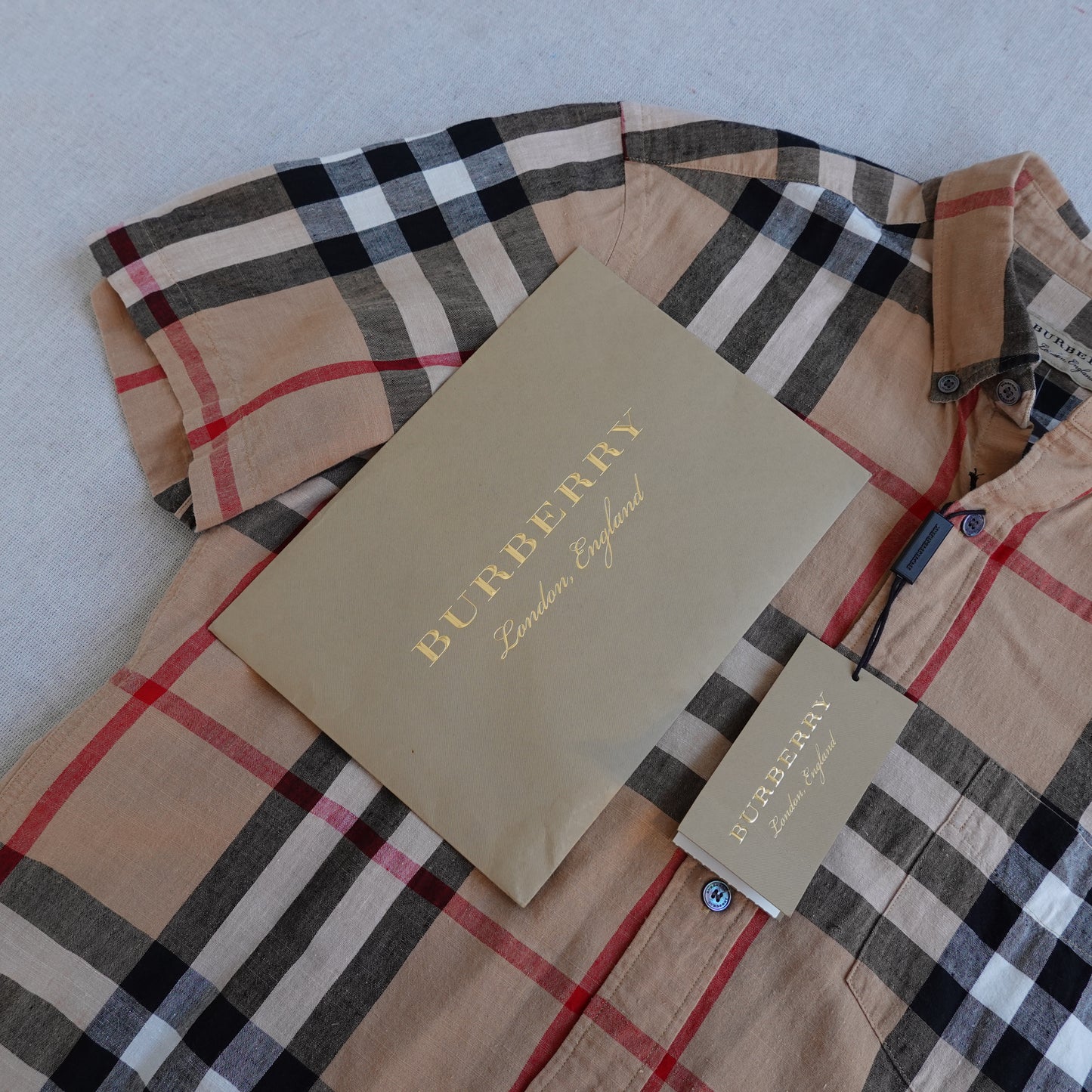 Burberry Nova Check Linen Shirt - Size M