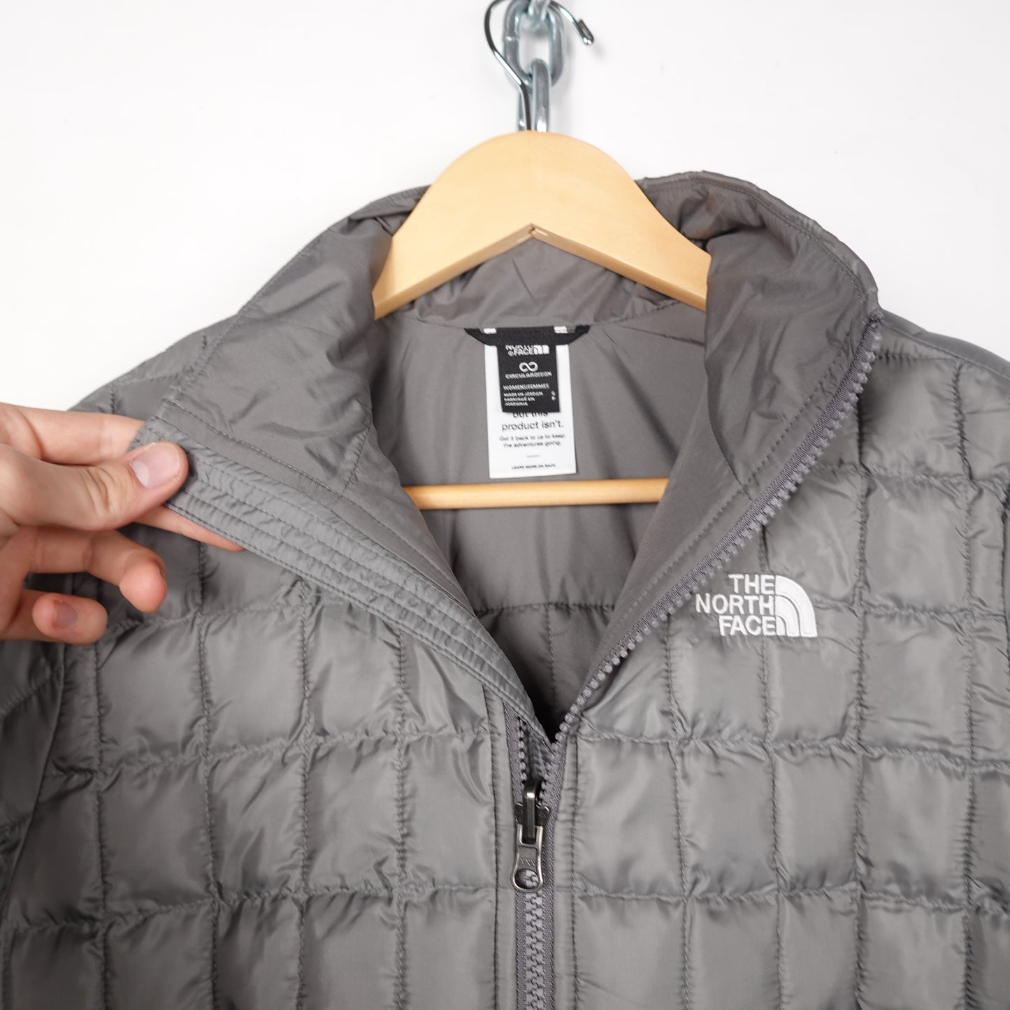 North Face Insulated Jacket Grey - Womens S